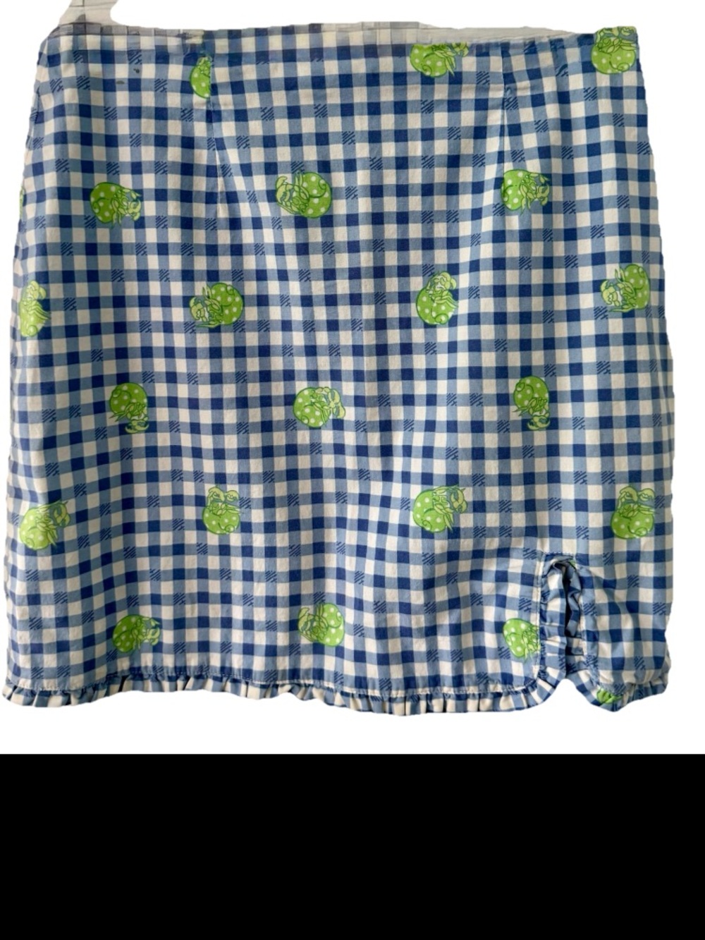 RARE Lilly Pulitzer Hermit Crab Clarissa Skirt in Sweet Blue Picnic Plaid Sz 8 - Picture 2 of 5